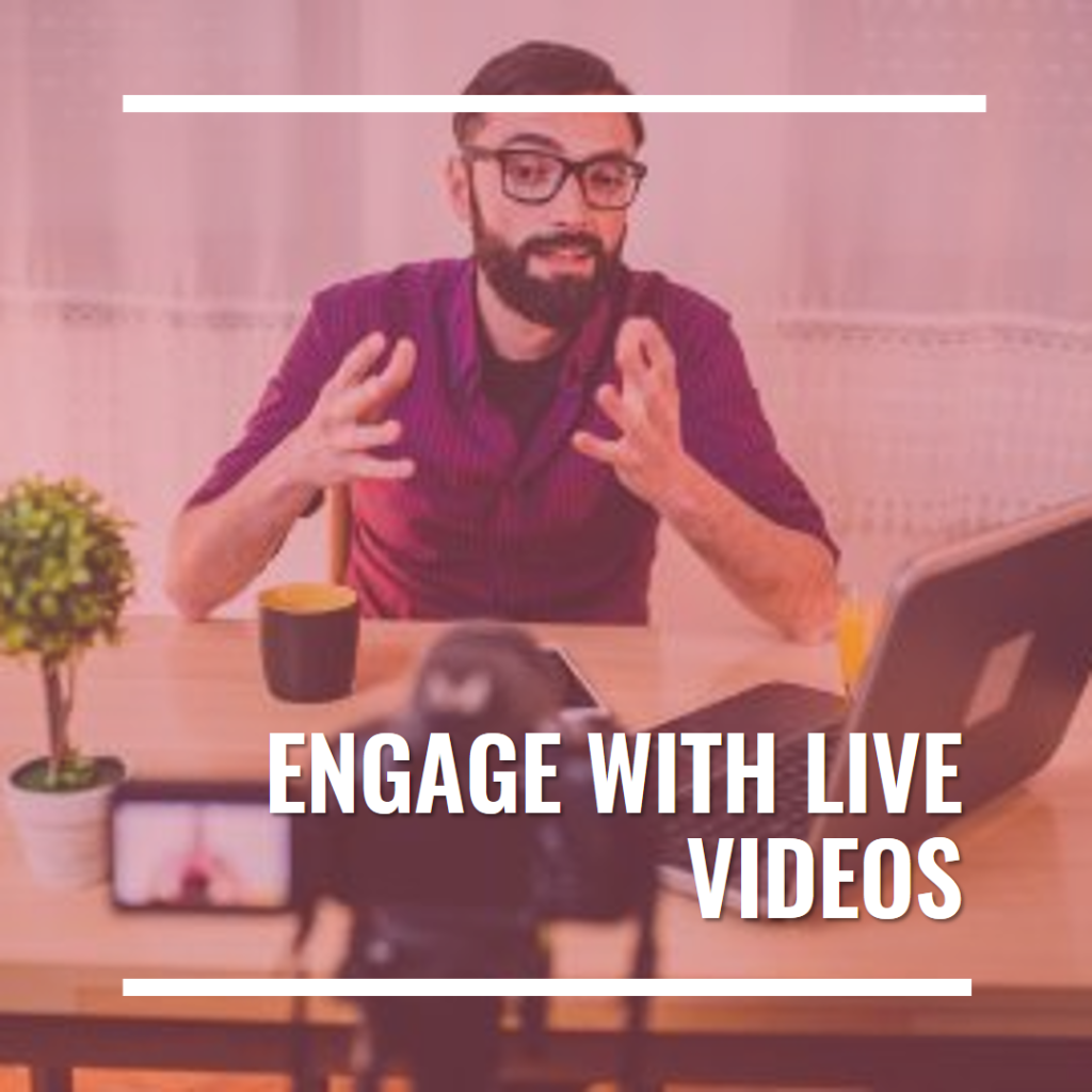 While watching a live video, you can engage by asking questions or leaving comments.